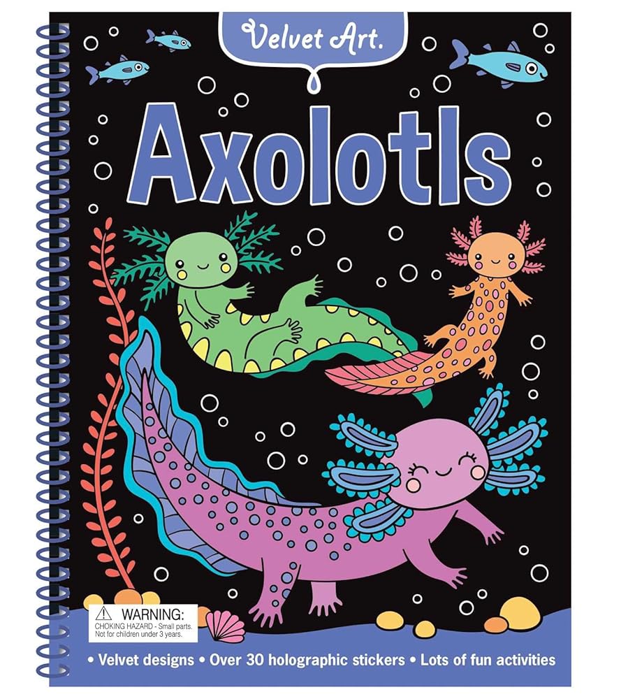 Velvet Art: Axolotls: Activity Book with Velvet Coloring Pages and Holographic Stickers cover image