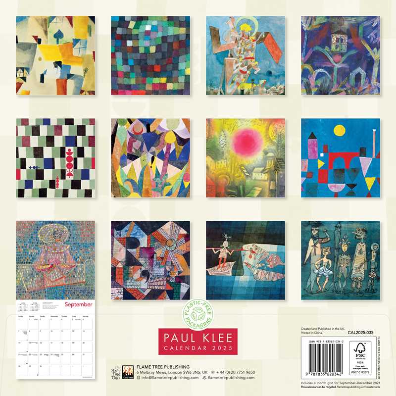 Paul Klee Wall Calendar 2025 (Art Calendar) by