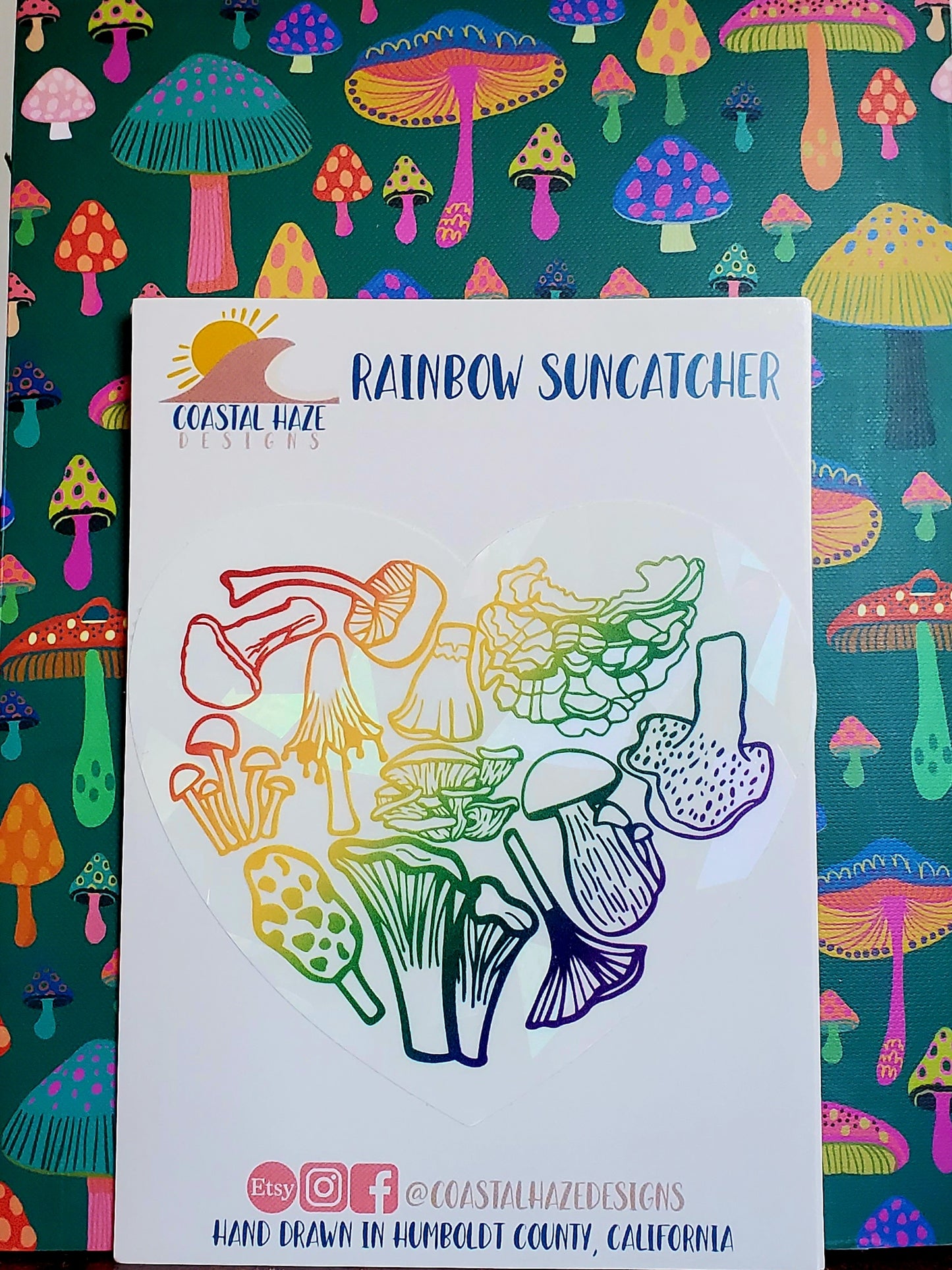 Rainbow Mushroom Suncatcher