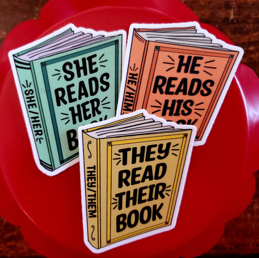 She/He/They Read sticker