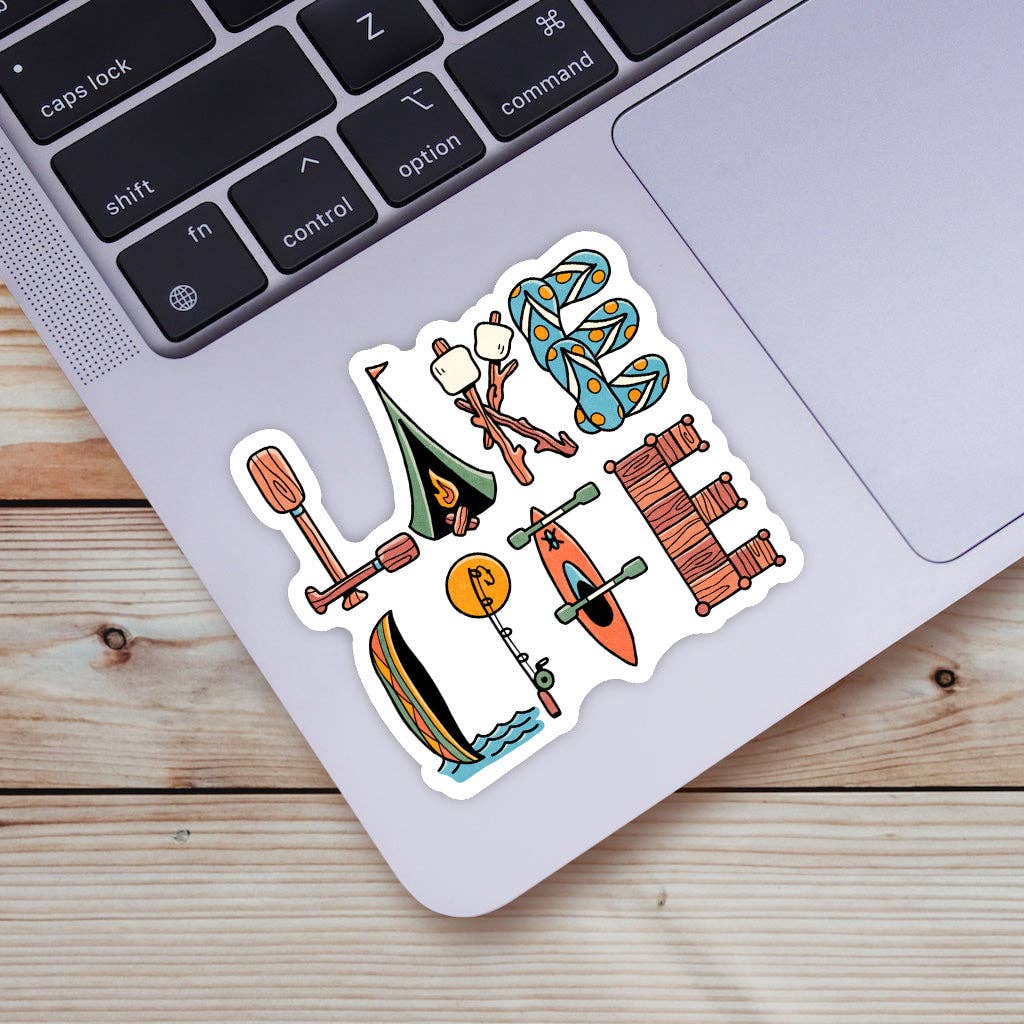 Lake Life Lettering Sticker