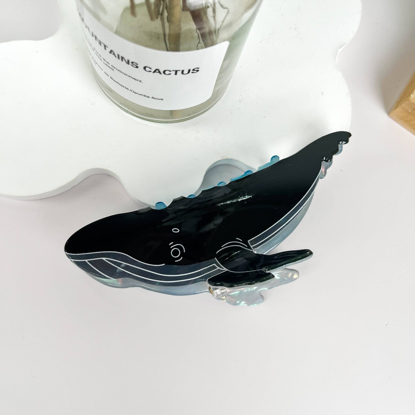 Whale Dolphin Shark Blue Hair Claw Clip