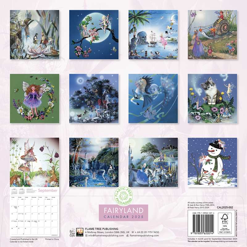 Fairyland by Jean & Ron Henry Wall Calendar 2025 (Art Calendar) by