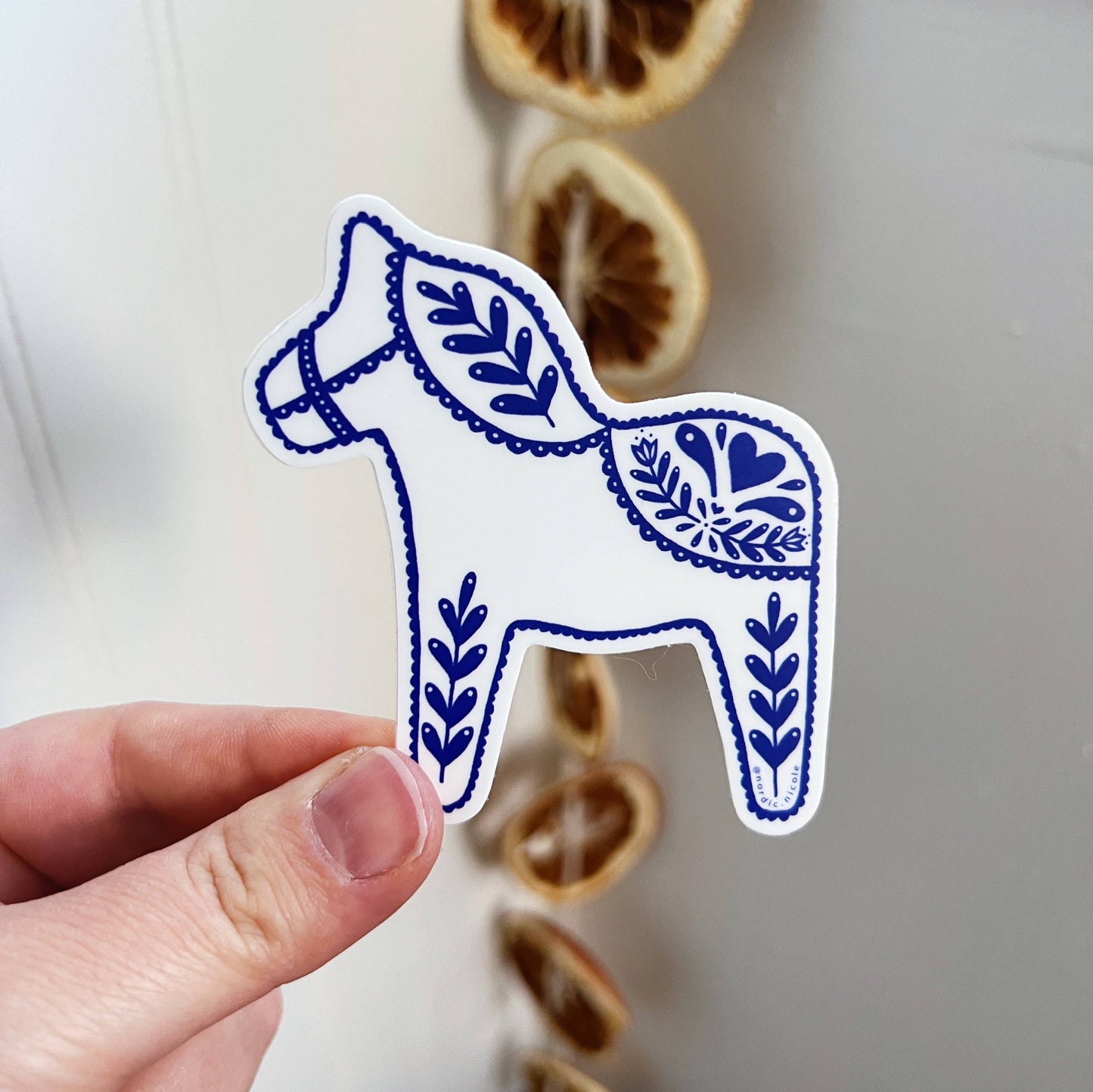 Swedish Dala Sticker (White)