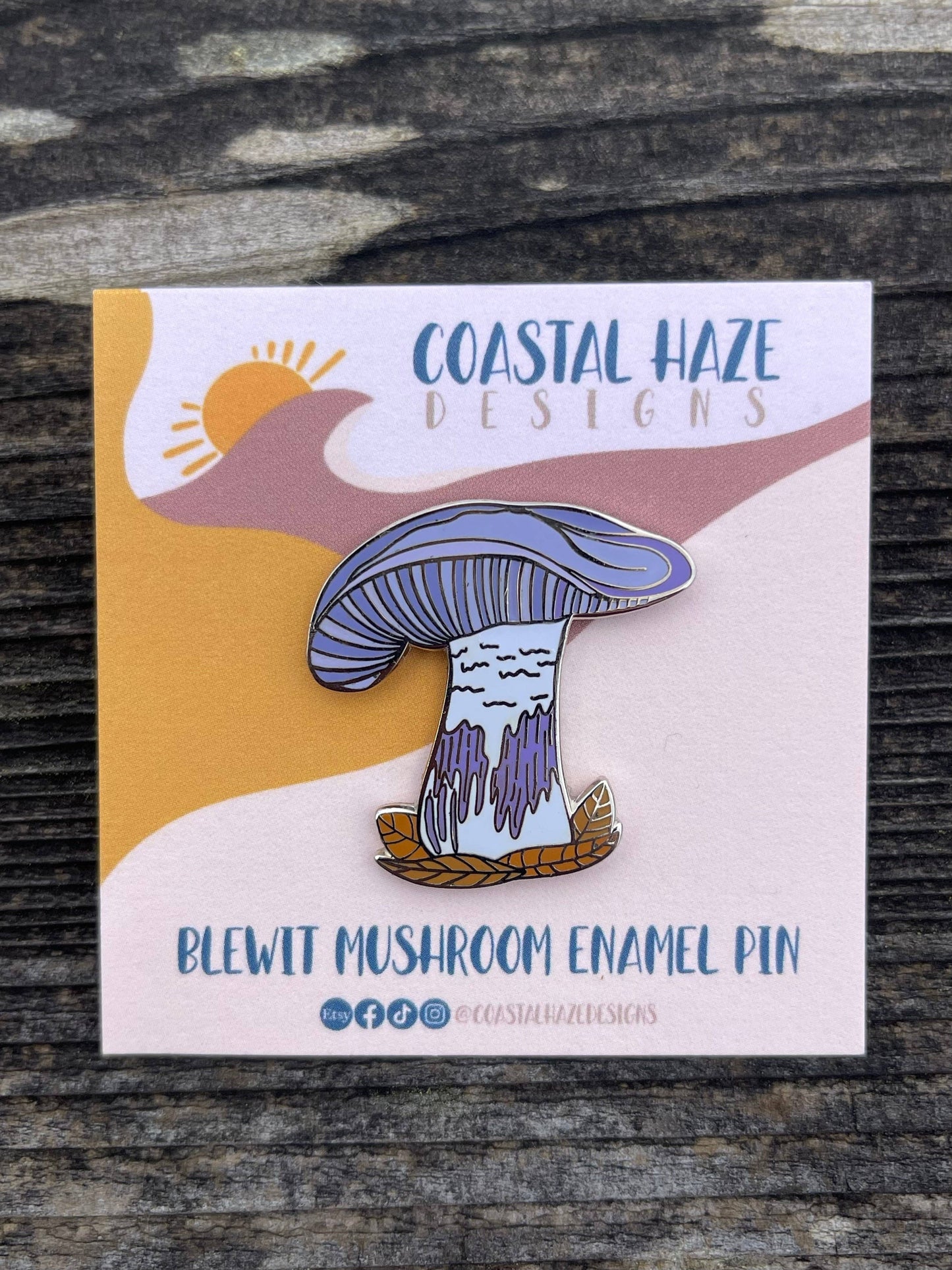 Purple Blewit Mushroom Enamel Pin