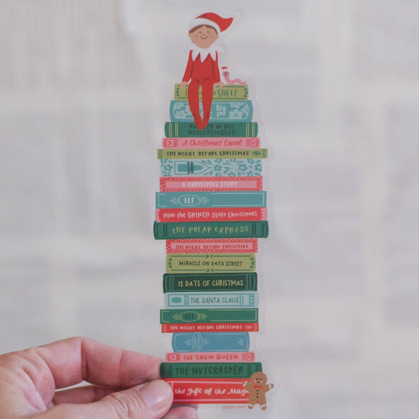 Holiday Book Stack Acetate Bookmark