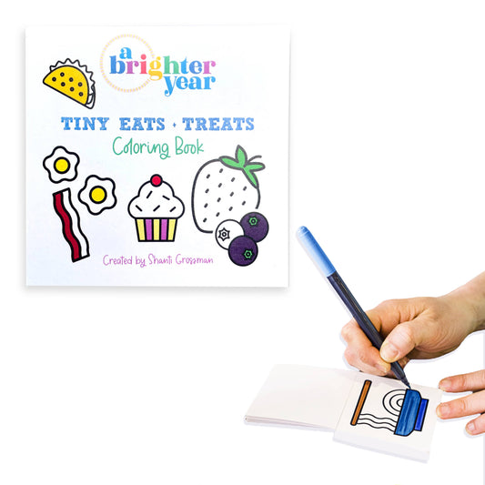 Tiny Eats + Treats Coloring Book, stocking stuffer, gift