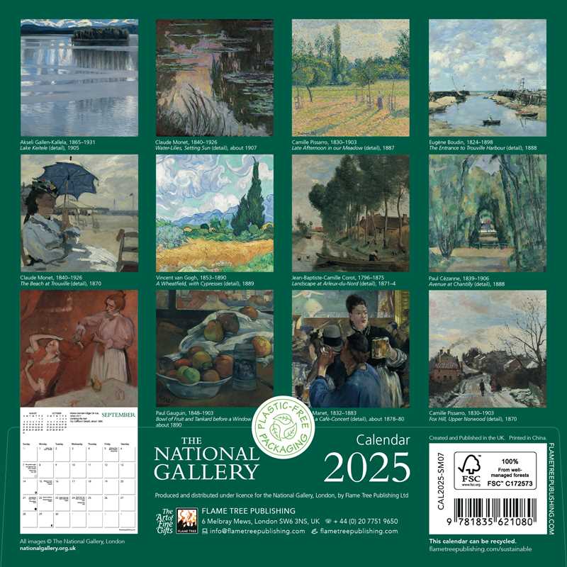 National Gallery Mini Wall Calendar 2025 (Art Calendar) by