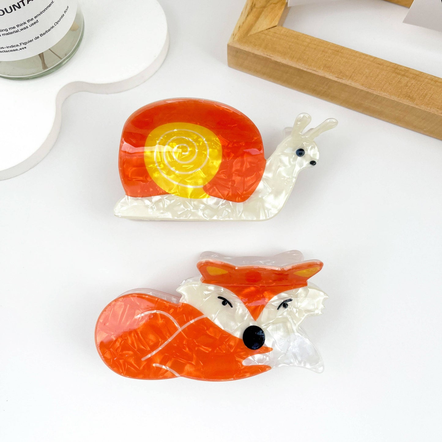 Snail and Fox PVC Hair Claw Clip