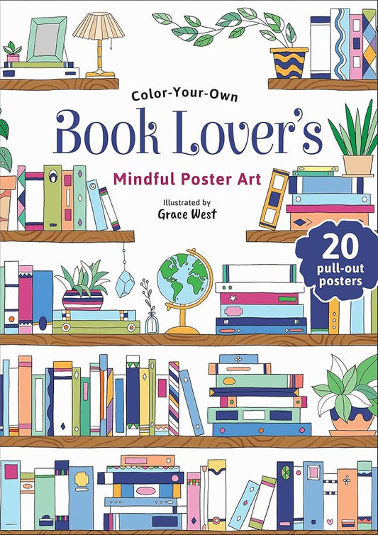 Book Lover's Coloring Book: Color-Your-Own Mindful Poster Art cover image