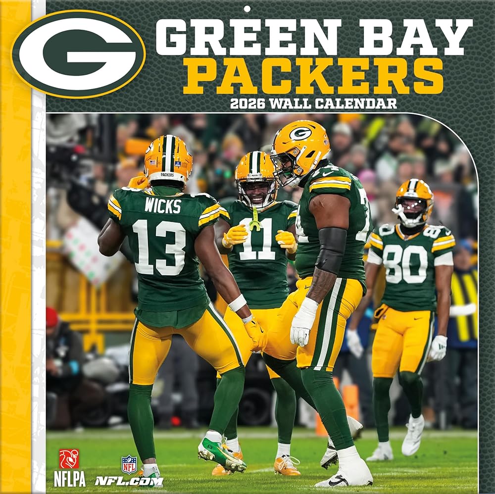 Green Bay Packers 2026 12x12 Team Wall Calendar cover image