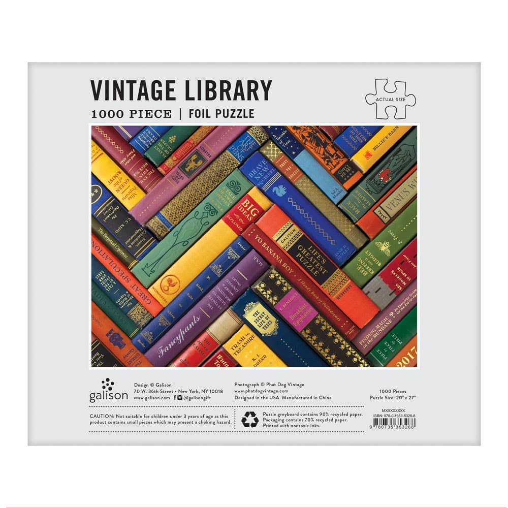 Phat Dog Vintage Library 1000 Piece Foil Stamped Puzzle