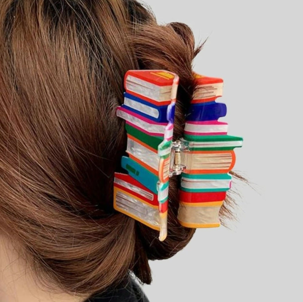 Book Stack Hair Clips