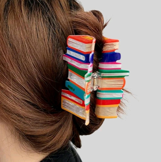 Book Stack Hair Clips