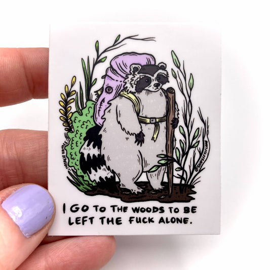 I Go to the Woods Vinyl Sticker