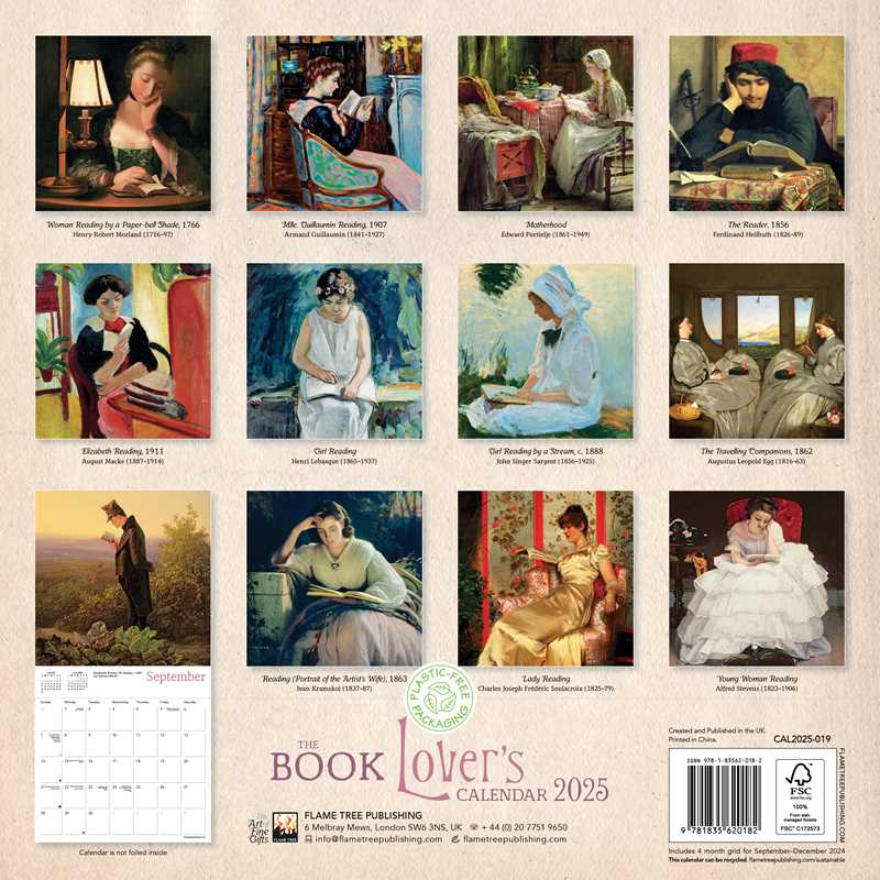 Book Lover's Wall Calendar 2025 (Art Calendar) by