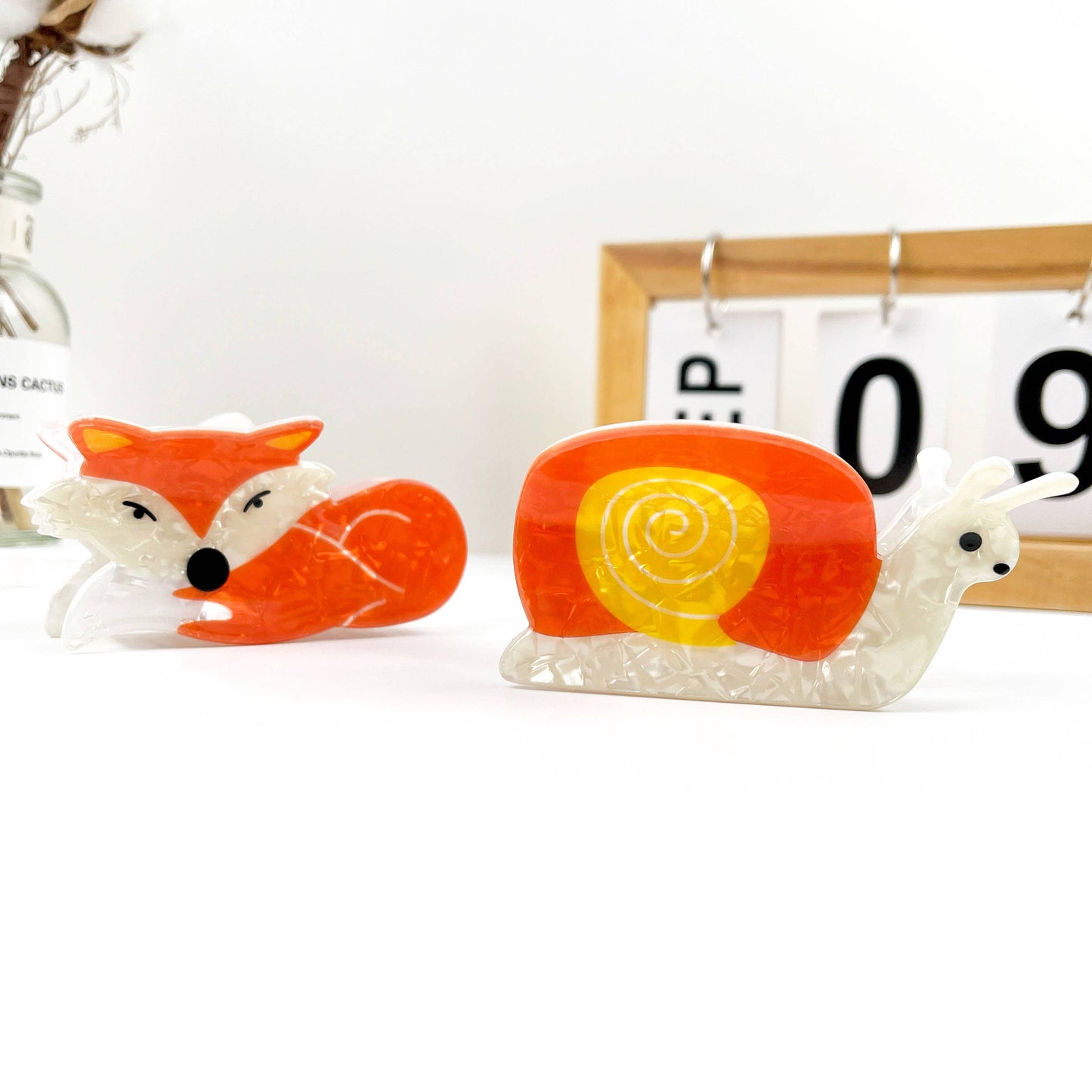 Snail and Fox PVC Hair Claw Clip