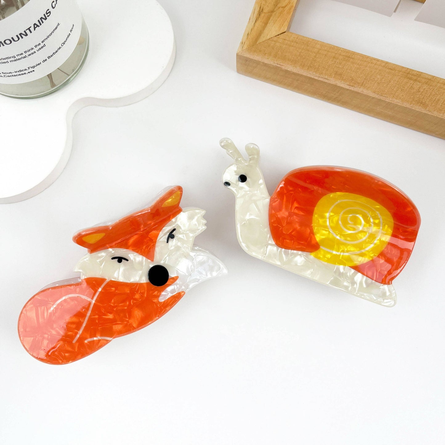 Snail and Fox PVC Hair Claw Clip