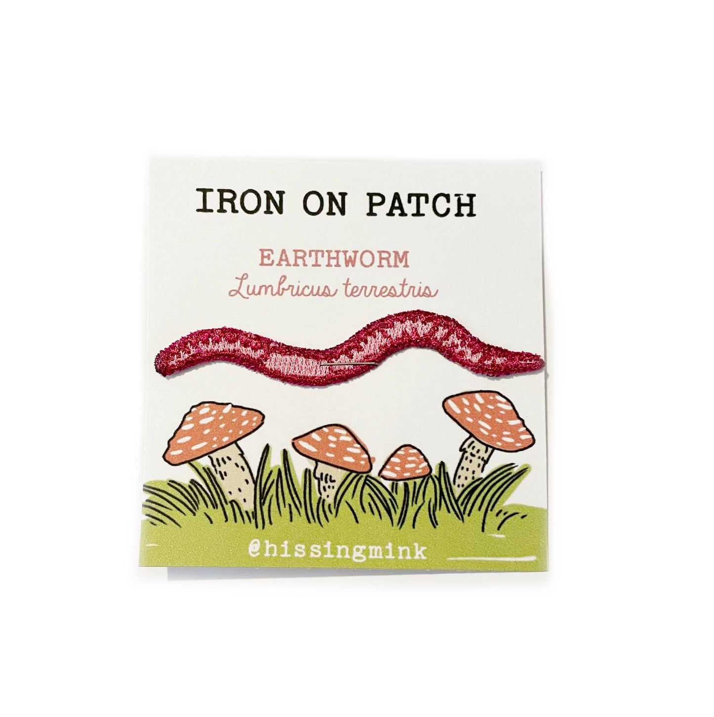 Earthworm Iron on Patch