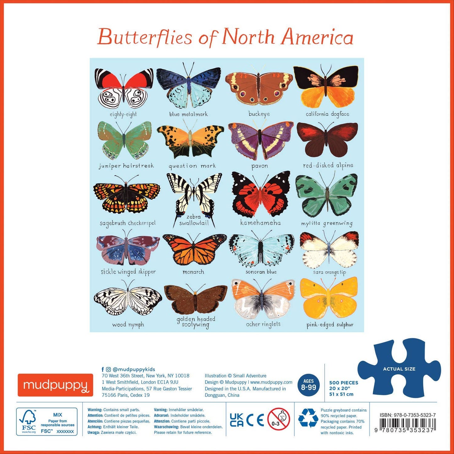 Butterflies Of North America 500 Piece Family Puzzle