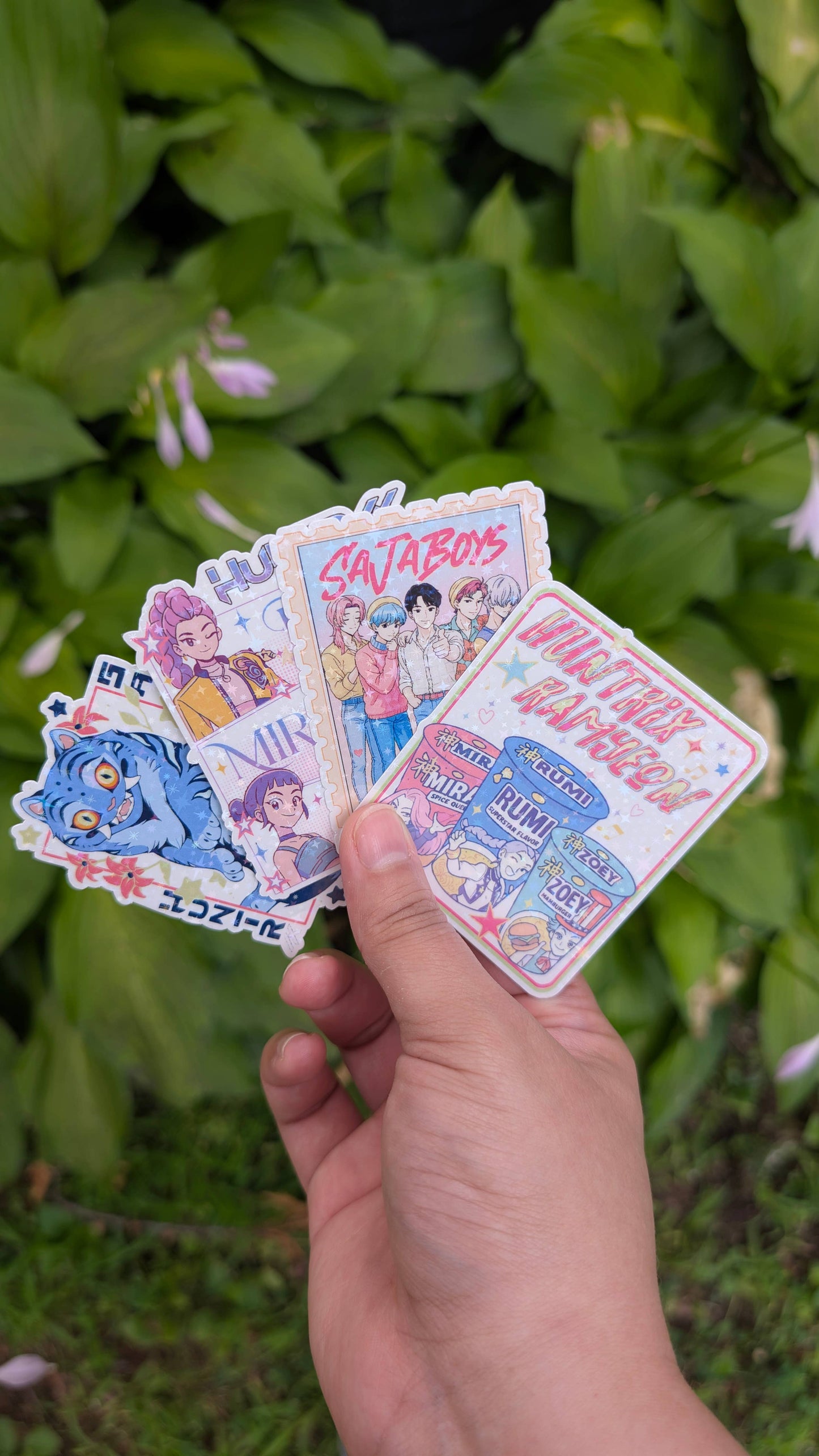 Holographic or Clear K-pop Huntrix DH, Saja Boys, Cat & Bird